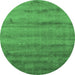 Round Abstract Emerald Green Contemporary Rug, con655emgrn