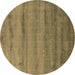 Round Abstract Brown Contemporary Rug, con655brn