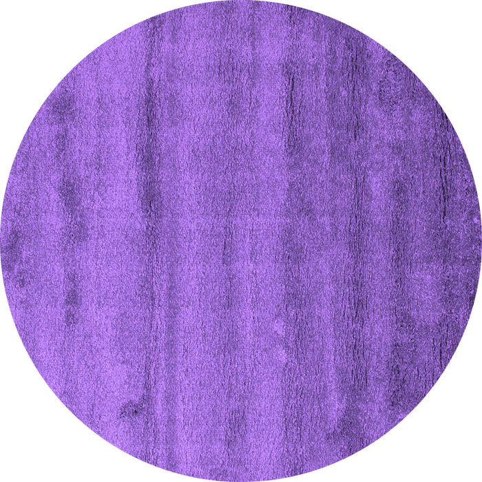 Round Abstract Purple Contemporary Rug, con655pur