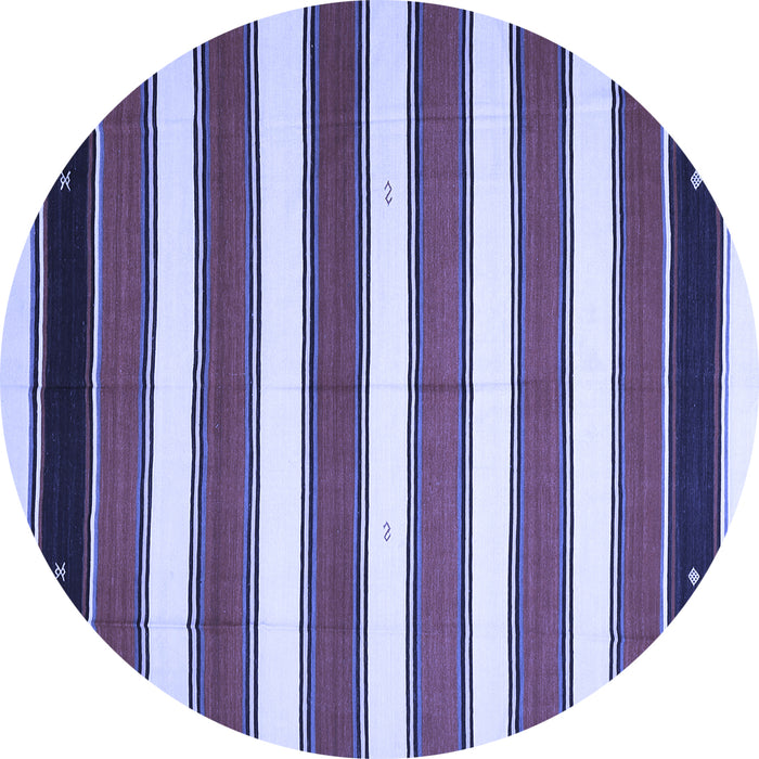 Round Oriental Blue Traditional Rug, con656blu