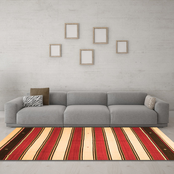 Machine Washable Oriental Orange Traditional Area Rugs in a Living Room, wshcon656org