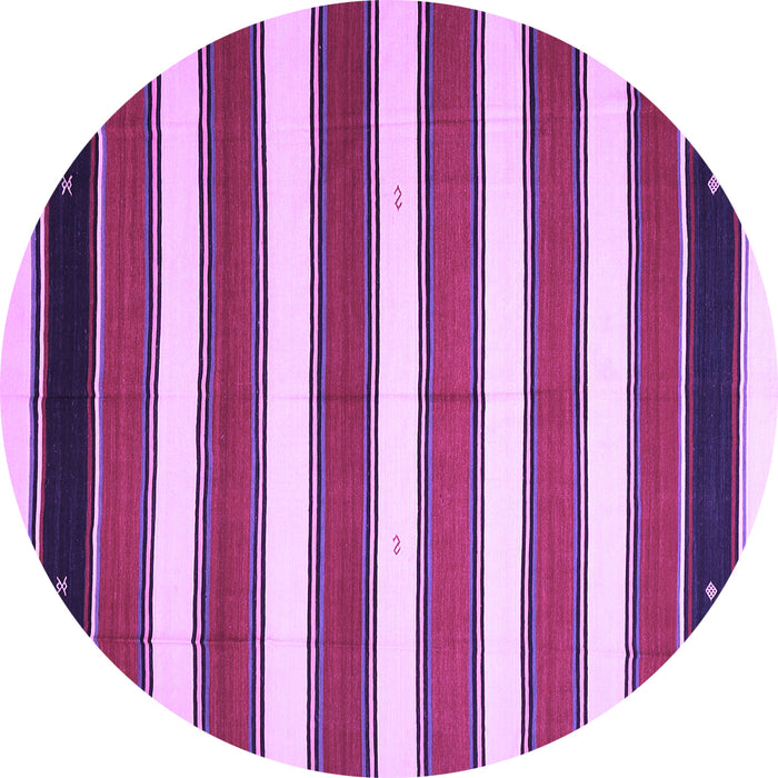 Round Oriental Purple Traditional Rug, con656pur