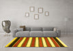 Machine Washable Oriental Yellow Traditional Rug in a Living Room, wshcon656yw