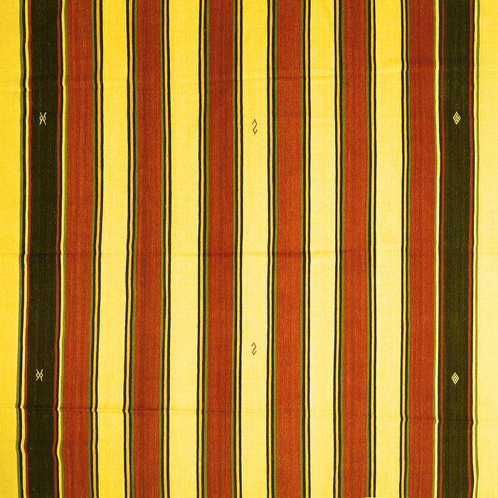 Square Oriental Yellow Traditional Rug, con656yw