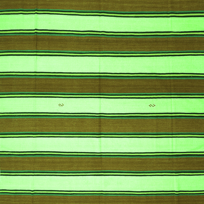 Serging Thickness of Machine Washable Oriental Green Traditional Area Rugs, wshcon656grn