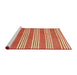 Serging Thickness of Machine Washable Contemporary Scarlet Red Rug, wshcon657