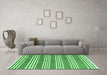 Machine Washable Oriental Emerald Green Traditional Area Rugs in a Living Room,, wshcon657emgrn