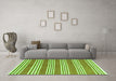 Machine Washable Oriental Green Traditional Area Rugs in a Living Room,, wshcon657grn