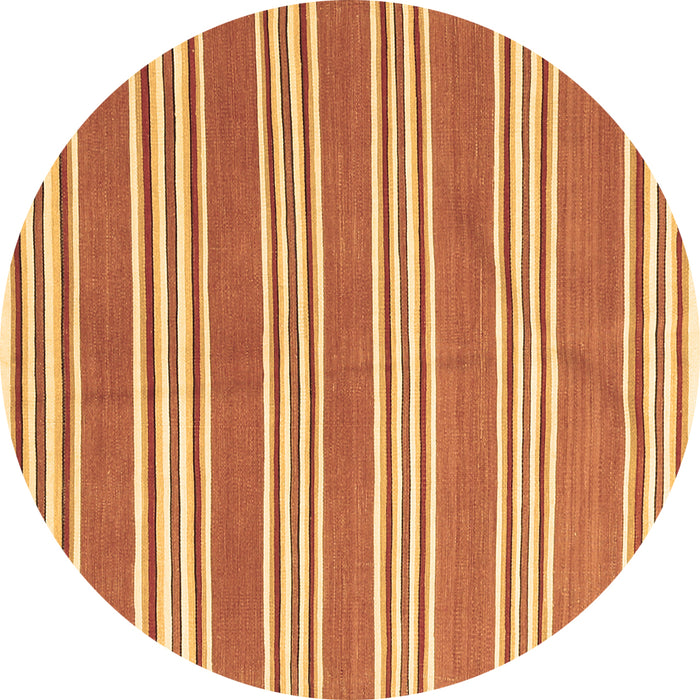 Round Oriental Brown Traditional Rug, con657brn