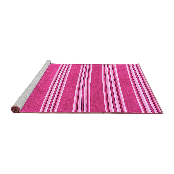 Sideview of Machine Washable Oriental Pink Traditional Rug, wshcon657pnk