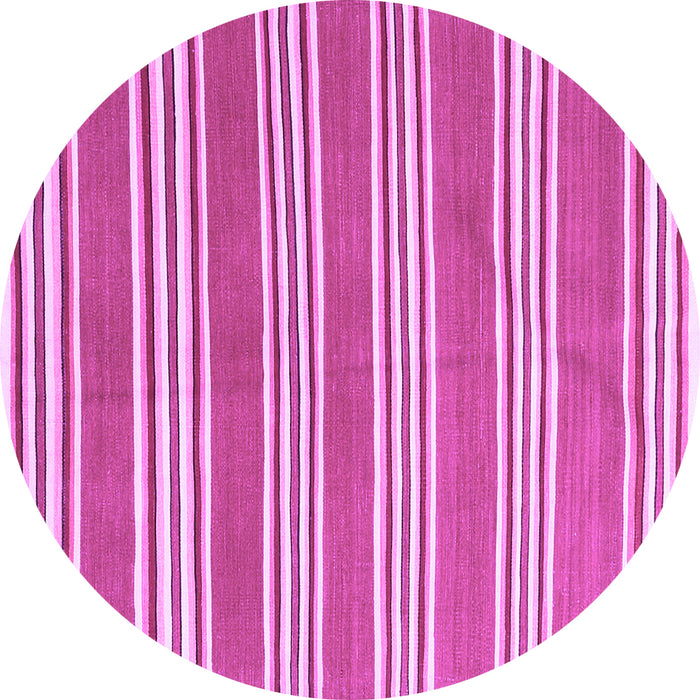 Round Oriental Purple Traditional Rug, con657pur