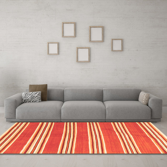 Machine Washable Oriental Orange Traditional Area Rugs in a Living Room, wshcon657org