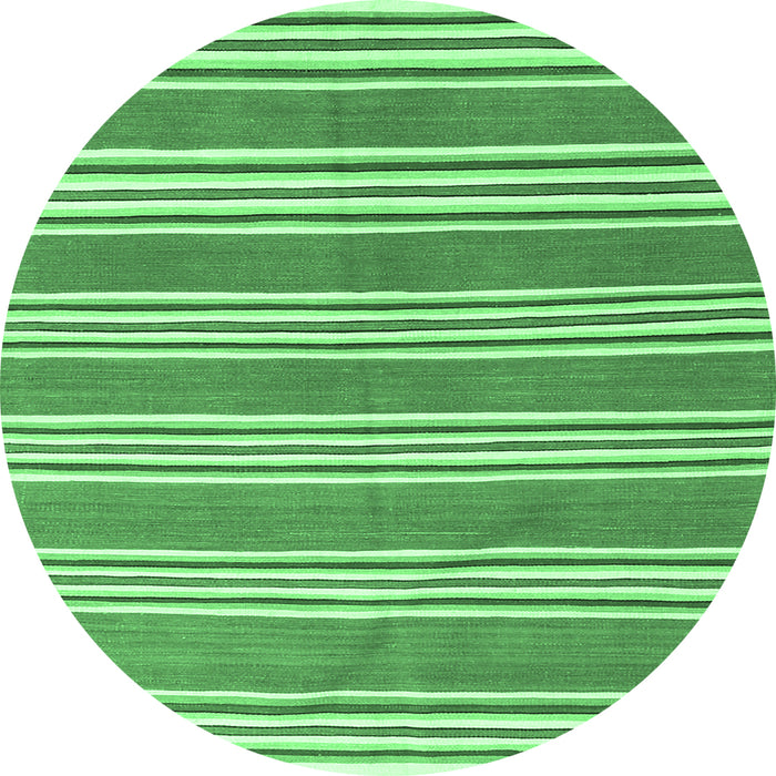 Round Oriental Emerald Green Traditional Rug, con657emgrn