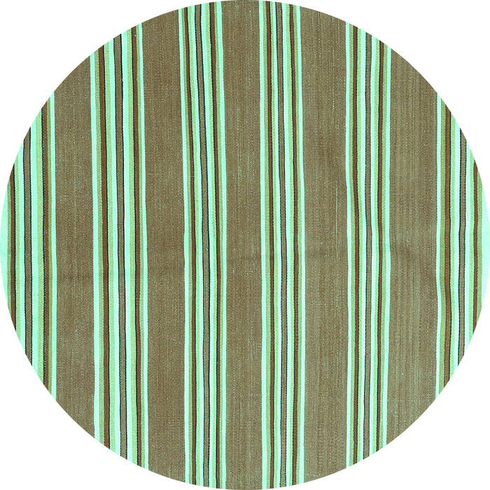 Round Oriental Turquoise Traditional Rug, con657turq