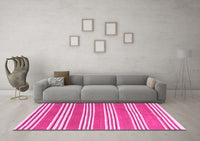 Machine Washable Oriental Pink Traditional Rug, wshcon657pnk