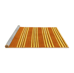 Sideview of Machine Washable Oriental Yellow Traditional Rug, wshcon657yw