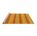 Sideview of Machine Washable Oriental Yellow Traditional Rug, wshcon657yw