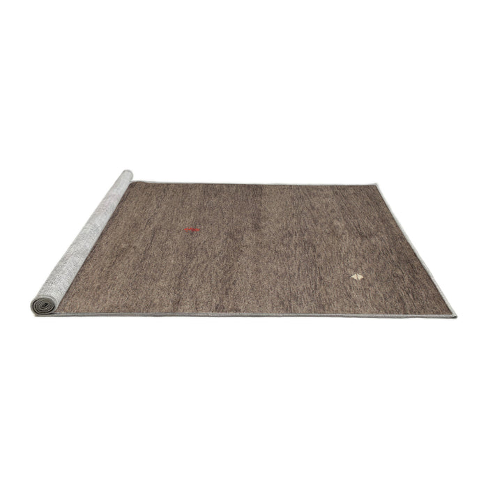 Serging Thickness of Machine Washable Contemporary Brown Rug, wshcon658