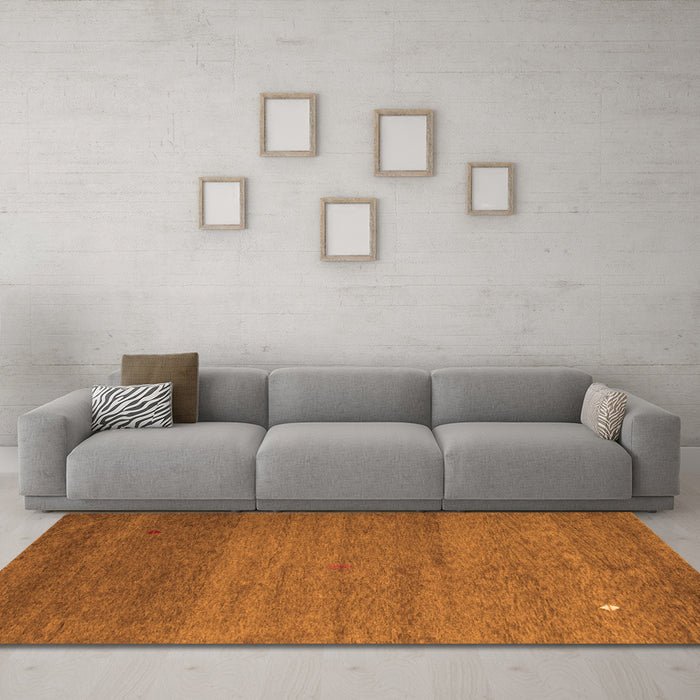 Machine Washable Abstract Orange Contemporary Area Rugs in a Living Room, wshcon658org