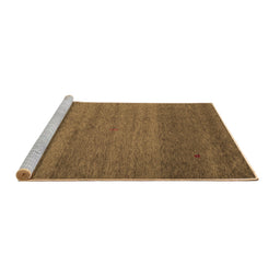 Sideview of Machine Washable Abstract Brown Contemporary Rug, wshcon658brn