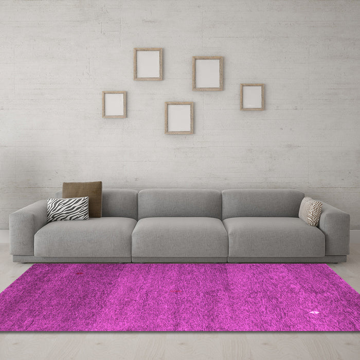 Machine Washable Abstract Pink Contemporary Rug in a Living Room, wshcon658pnk