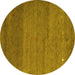 Round Abstract Yellow Contemporary Rug, con658yw