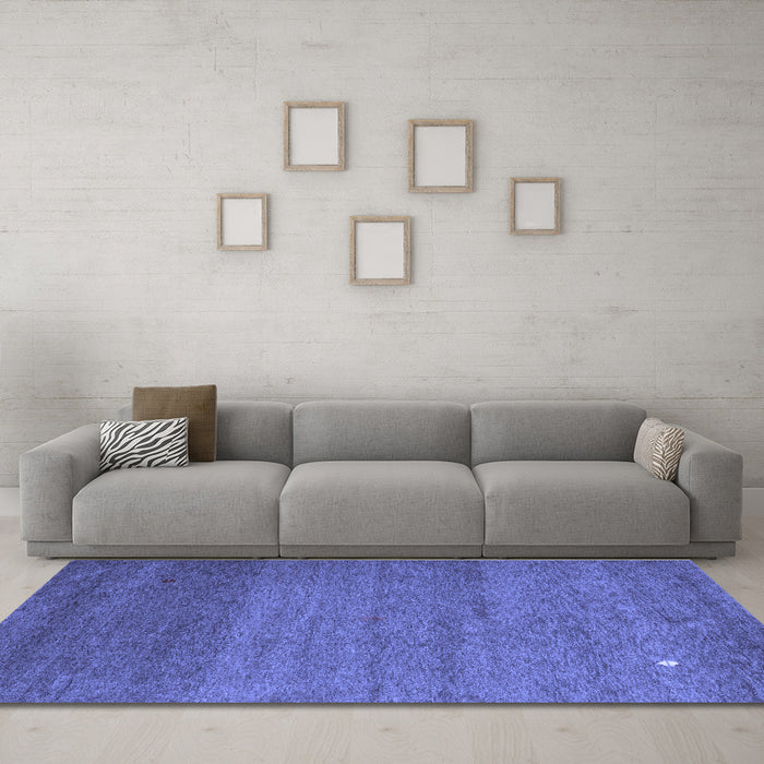 Machine Washable Abstract Blue Contemporary Rug in a Living Room, wshcon658blu