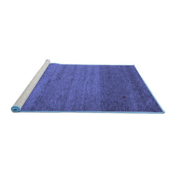 Sideview of Machine Washable Abstract Blue Contemporary Rug, wshcon658blu
