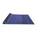 Sideview of Abstract Blue Contemporary Rug, con658blu