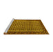 Sideview of Machine Washable Abstract Yellow Contemporary Rug, wshcon659yw