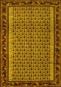 Abstract Yellow Contemporary Rug, con659yw