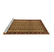 Sideview of Machine Washable Abstract Brown Contemporary Rug, wshcon659brn