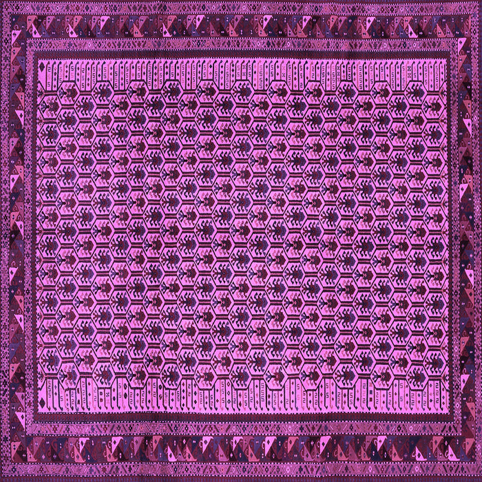Square Abstract Purple Contemporary Rug, con659pur