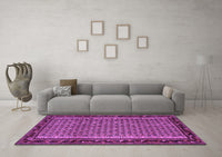 Machine Washable Abstract Purple Contemporary Rug, wshcon659pur