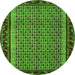 Square Abstract Green Contemporary Rug, con659grn