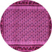 Round Abstract Pink Contemporary Rug, con659pnk