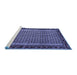 Sideview of Machine Washable Abstract Blue Contemporary Rug, wshcon659blu