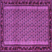 Square Machine Washable Abstract Purple Contemporary Area Rugs, wshcon659pur