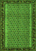Serging Thickness of Machine Washable Abstract Green Contemporary Area Rugs, wshcon659grn