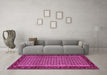 Machine Washable Abstract Pink Contemporary Rug in a Living Room, wshcon659pnk