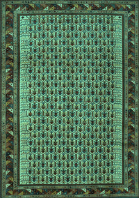 Abstract Turquoise Contemporary Rug, con659turq