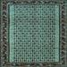 Square Abstract Light Blue Contemporary Rug, con659lblu