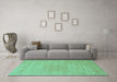 Machine Washable Solid Turquoise Modern Area Rugs in a Living Room,, wshcon65turq