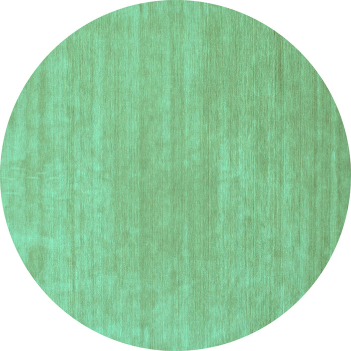 Round Solid Turquoise Modern Rug, con65turq