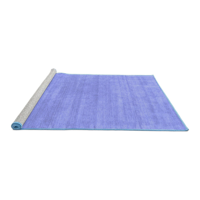 Sideview of Machine Washable Solid Blue Modern Rug, wshcon65blu