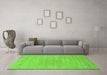 Machine Washable Solid Green Modern Area Rugs in a Living Room,, wshcon65grn