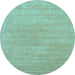 Round Solid Light Blue Modern Rug, con65lblu