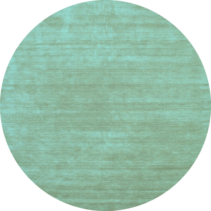 Round Machine Washable Solid Light Blue Modern Rug, wshcon65lblu