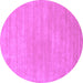 Round Solid Purple Modern Rug, con65pur