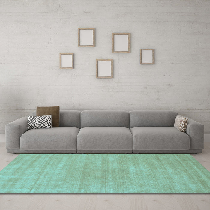 Machine Washable Solid Light Blue Modern Rug in a Living Room, wshcon65lblu